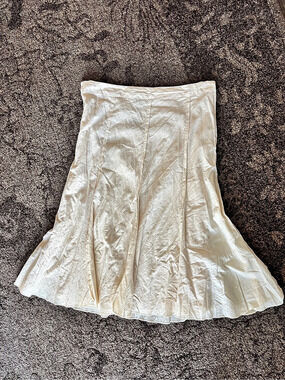 Sequin Merona cream A-Line Maxi Skirt Size 12 Like New